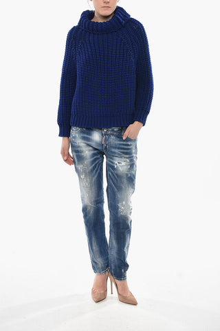 Pullover a Collo Alto in Lana