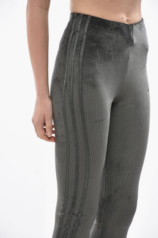 Ribbed Velour Boot-Cut Pants