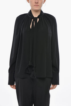 Silk Tie-Neck Blouse