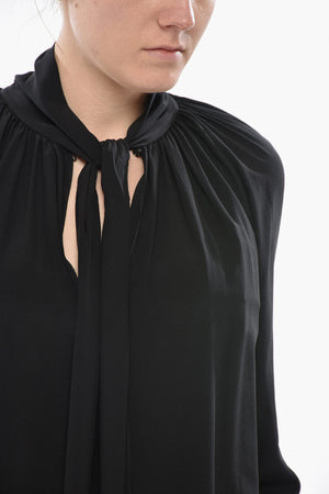 Silk Tie-Neck Blouse
