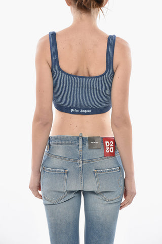 Crop Top 2TONE aus Rippstrick