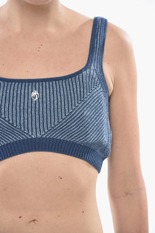Crop Top 2TONE aus Rippstrick