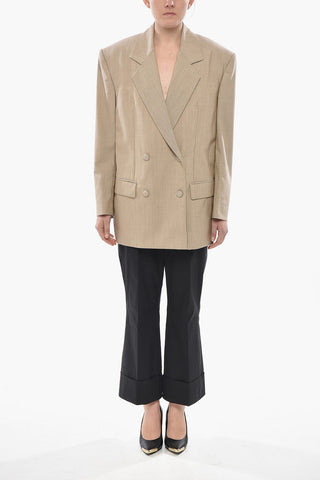 Oversized Double-Breasted Wool Blazer