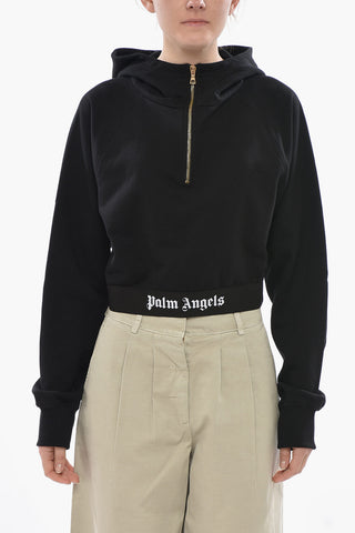 Felpa Hoodie Half Zip CLASSIC LOGO con Banda Elastica Logata