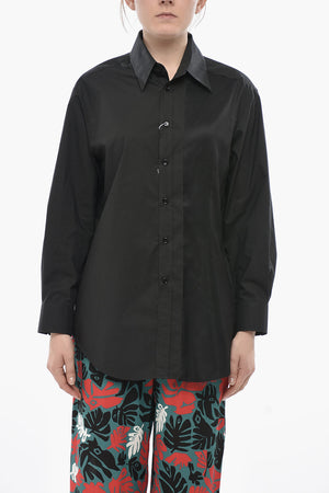 MM6 Popeline-Bluse mit Satineinsätzen