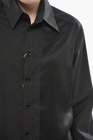 MM6 Popeline-Bluse mit Satineinsätzen