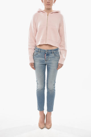 Maglia Full Zip CURVED LOGO con Cappuccio