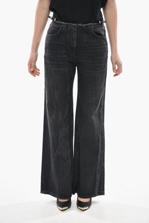 Wide-Leg-Jeans Mit Rohem Saumdetail Und 30cm-Gürtel