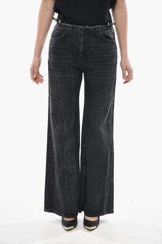 Wide-Leg-Jeans Mit Rohem Saumdetail Und 30cm-Gürtel