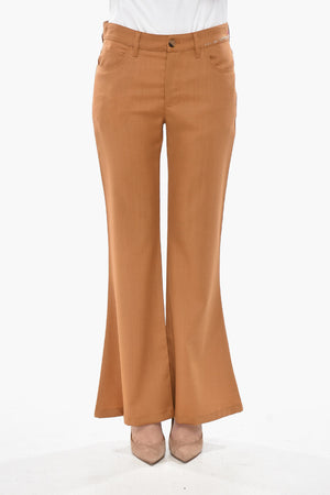 Pantaloni Bootcut in Misto Mohair con Passanti