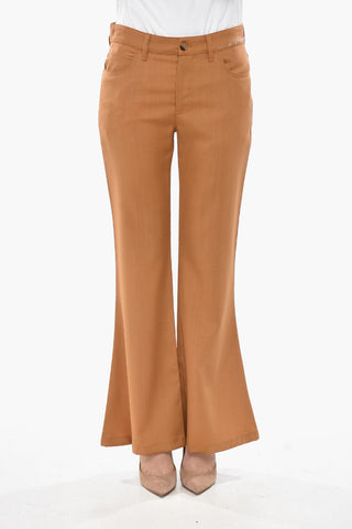 Bootcut-Hose aus Mohairmischung mit Gürtelschlaufen