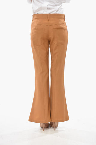 Bootcut-Hose aus Mohairmischung mit Gürtelschlaufen