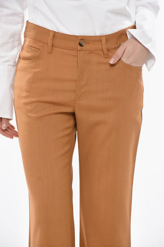Bootcut-Hose aus Mohairmischung mit Gürtelschlaufen