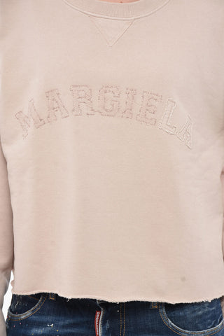 MM1 Cropped Oversized Sweatshirt With Raw Hem