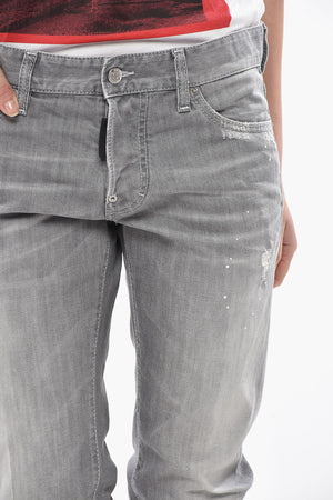 Stretch Denim Jeans SLIM with Embossed Logo 15cm