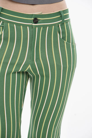 5-Taschen-Hose aus gestreiftem Stretchgewebe VERTICAL