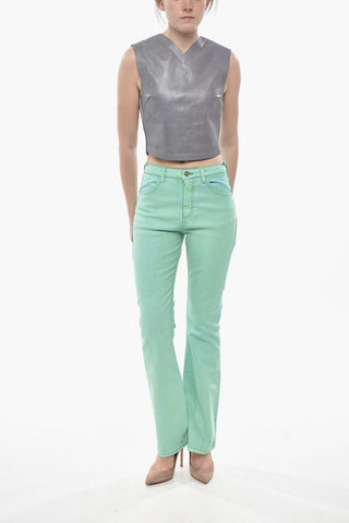 Bootcut-Hose GARMENT aus beschichteter Baumwolle