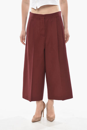 Pantaloni Gaucho in Cotone con Tasche a Filo