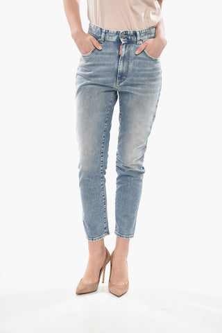 Jeans CROPPED TWIGGY in Denim Stretch a Vita Alta 15cm