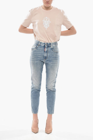 Jeans CROPPED TWIGGY in Denim Stretch a Vita Alta 15cm