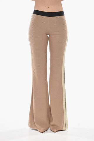Crochet Cotton Bootcut Trousers LOGO TAPE