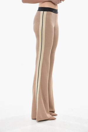Crochet Cotton Bootcut Trousers LOGO TAPE
