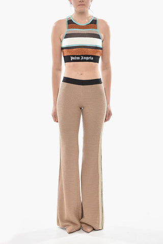 Crochet Cotton Bootcut Trousers LOGO TAPE