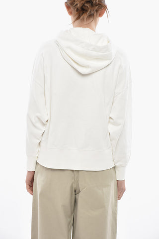 Hooded Sweatshirt CURVED LOGO, Cotton with Crystals
