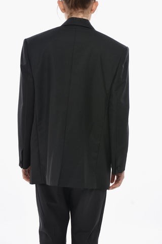 Oversized Double-Breasted Blazer With Padded Shoulders