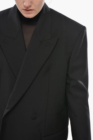 Oversized Double-Breasted Blazer With Padded Shoulders