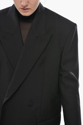 Oversized Double-Breasted Blazer With Padded Shoulders