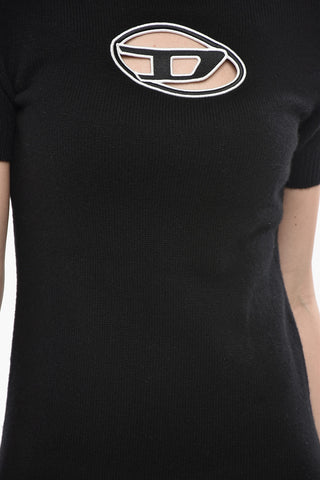 Kleid M-ARGARET-DRS aus Schurwolle und Kaschmir mit Cut-Out-Logo