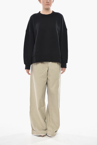 Brushed Cotton Crewneck Sweatshirt CLASSIC LOGO
