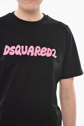 Rundhals-T-Shirt EASY FIT uni mit bedrucktem Logo
