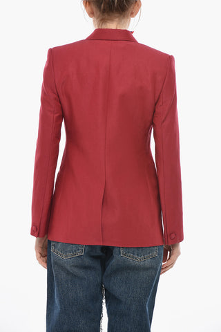 Linen-And-Silk Double-Breasted Blazer
