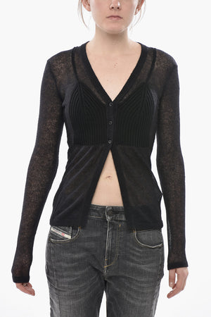 Semi-Transparenter Cardigan M-ARINA mit V-Ausschnitt