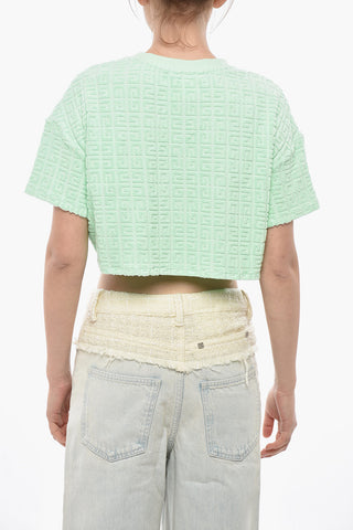 Crop-T-Shirt aus Monogramm-Jacquard-Frottee