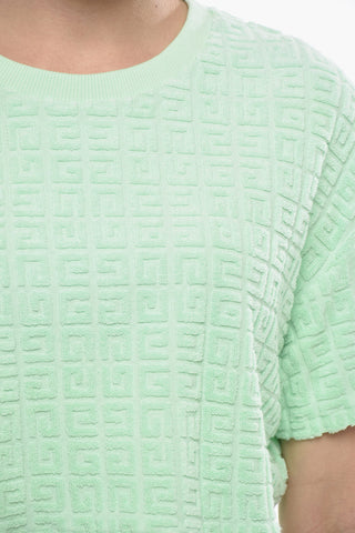 Crop-T-Shirt aus Monogramm-Jacquard-Frottee