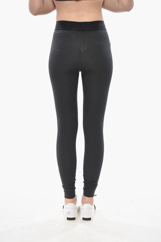 Baumwoll-Leggings mit Logoband in der Taille