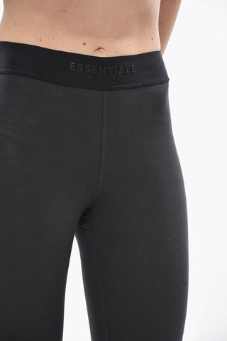 Baumwoll-Leggings mit Logoband in der Taille