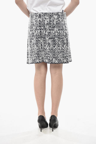 Tweed Mini Skirt with Back Zip