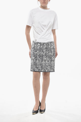 Tweed Mini Skirt with Back Zip