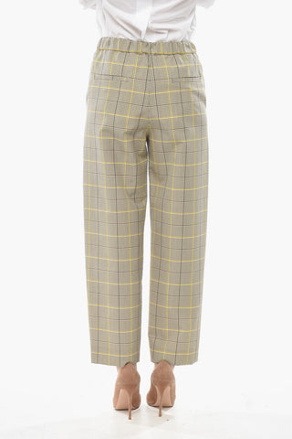 Cropped-Fit-Hose aus Wollmischung mit Karomuster