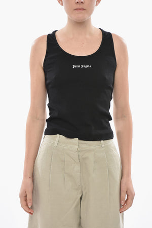 Cotton-Blend Ribbed Tank Top CLASSIC LOGO