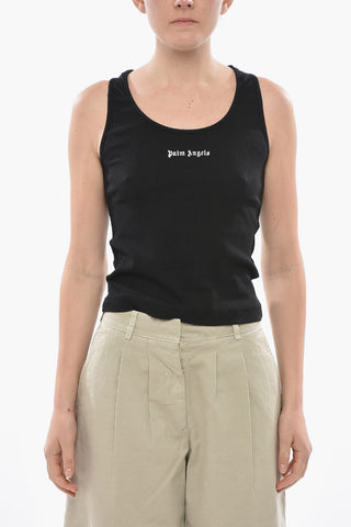 Cotton-Blend Ribbed Tank Top CLASSIC LOGO