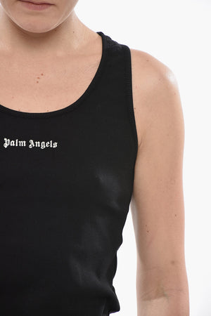 Cotton-Blend Ribbed Tank Top CLASSIC LOGO