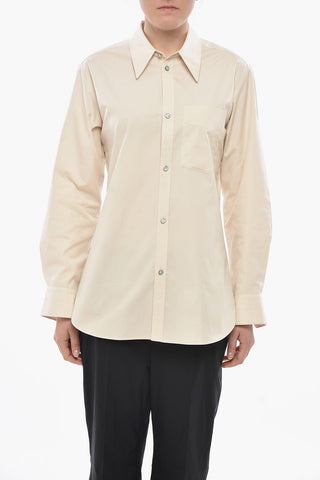 Fitted Fit Poplin Cotton Shirt with Chest Pocket