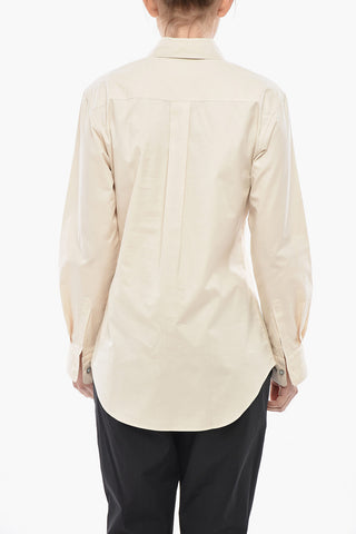 Fitted Fit Poplin Cotton Shirt with Chest Pocket