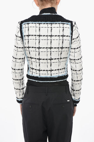 Cropped-Fit Bustier Jacket with Balcony Neckline