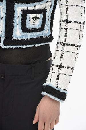 Giacca Bustier Cropped Fit con Scollo a Balconcino